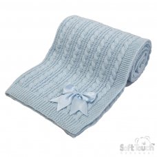 ABP16-B: Blue Cable Knit Wrap